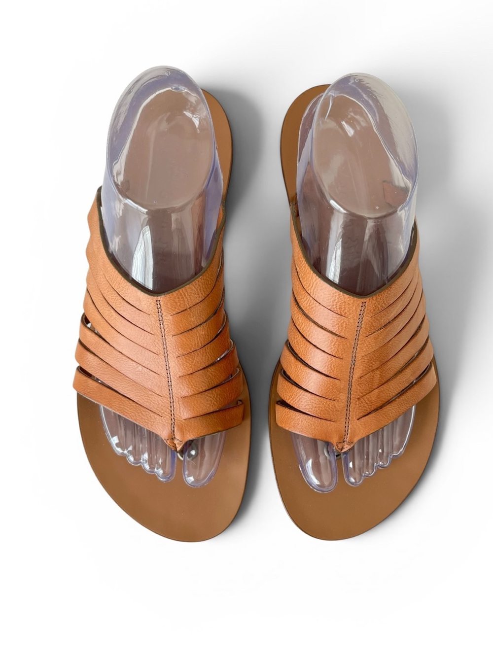 Paul Green open toe leather strappy sandals camel US 9